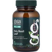 Gaia Herbs, Šventojo baziliko lapas, 60 skystų fitokapsulių®