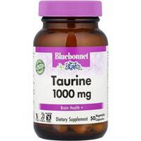 Bluebonnet Nutrition, Taurinas, 1000 mg, 50 augalinių kapsulių