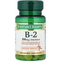 Nature's Bounty, Vitaminas B-2, 100 mg, 100 dengtų tablečių