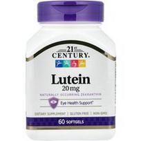21st Century, Liuteinas, 20 mg, 60 minkštųjų kapsulių