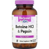 Bluebonnet Nutrition, Betaino HCl ir pepsino, 180 augalinių kapsulių