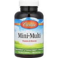 Carlson, Mini multivitaminai, vitaminai ir mineralai, 180 mini tablečių