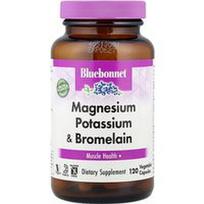 Bluebonnet Nutrition, Magnis, kalis ir bromelainas, 120 augalinių kapsulių