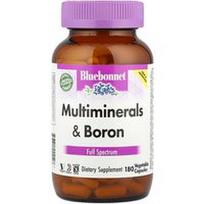 Bluebonnet Nutrition, Multimineralai ir boras, 180 augalinių kapsulių