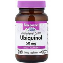 Bluebonnet Nutrition, CellularActive® CoQ10 ubichinolis, 50 mg, 60 vegetariškų minkštųjų kapsulių