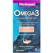 Bluebonnet Nutrition, Omega-3 lašišų žuvų taukai, 1000 mg, 180 minkštųjų kapsulių