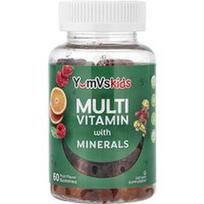 YumVs, Multivitaminas su mineralais guminukai, vaisiai, 60 guminukų