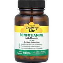Country Life, Benfotiaminas su tiaminu, 150 mg, 60 veganiškų kapsulių