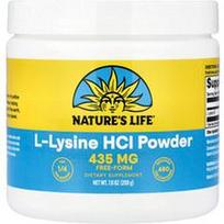 Nature's Life, L-lizino HCl milteliai, 435 mg, 200 g (7 uncijos)