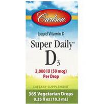 Carlson, Super Daily® D3, 50 mcg (2 000 TV), 0,35 fl uncijos (10,3 ml)