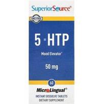 Superior Source, 5-HTP, 50 mg, 60 „MicroLingual®“ greitai tirpstančių tablečių