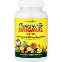 NaturesPlus, „Source of Life®“, originalios tabletės, multivitaminų ir mineralų papildas, 180 tablečių
