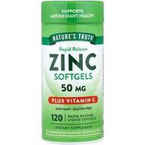Nature's Truth, Cinkas ir vitaminas C, 120 greito atpalaidavimo skystų minkštųjų kapsulių