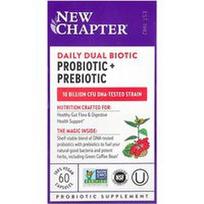 New Chapter, Kasdienis dvigubas biotinis, probiotikas + prebiotikas, 60 veganiškų kapsulių