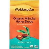 Wedderspoon, Organinio Manuka medaus lašai su bičių propoliu ir eukaliptu, 20 lašų, 120 g
