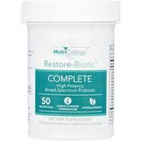 Nutricology, „Restore-Biotic® Complete“, 50 milijardų KFV, 60 pailginto atpalaidavimo vegetariškų kapsulių
