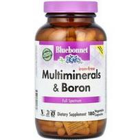 Bluebonnet Nutrition, Multimineralai ir boras, be geležies, 180 augalinių kapsulių