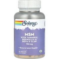 Solaray, MSM su ciberžole, bosvelija ir velnio letena, 750 mg, 90 VegCaps