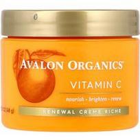 Avalon Organics, Vitaminas C, Renewal Creme Riche, 1.7 oz (48 g)