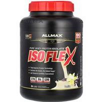 ALLMAX, ISOFLEX,® grynas išrūgų baltymų izoliatas, vanilė, 5 svarai (2,27 kg)