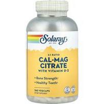 Solaray, Kalcio-magnio citratas su vitaminu D-2, 360 daržovių kapsulių