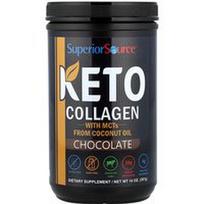 Superior Source, Keto kolageno milteliai su MCT, šokoladas, 14 uncijų (397 g)