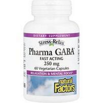 Natural Factors, „Stress-Relax®“, Pharma GABA®, 250 mg, 60 vegetariškų kapsulių