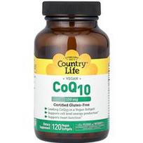 Country Life, Veganiškas kofermentas Q10, 100 mg, 120 veganiškų minkštųjų kapsulių