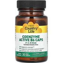 Country Life, Koenzimo aktyvusis vitaminas B6, P-5-P/PAK, 30 veganiškų kapsulių