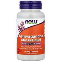 NOW Foods, Ashwagandha streso malšinimas, 60 daržovių kapsulių