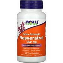 NOW Foods, Papildomo stiprumo resveratrolis, 350 mg, 60 daržovių kapsulių