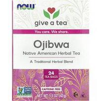 NOW Foods, „Give a Tea™“, odžibvų, Amerikos indėnų žolelių arbata, be kofeino, 24 arbatos pakeliai, 42 g