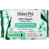 The Honey Pot Company, 100 % ekologiškos medvilnės užvalkalas, vėsinantis žolelių užpilas, įprasti įklotai, 30 vnt.