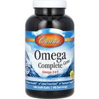 Carlson, Omega Complete Gems, Omega-3-6-9, Natūrali citrina, 180 minkštų gelių