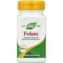 Nature's Way, Folatas, 800 mcg DFE, 100 kapsulių