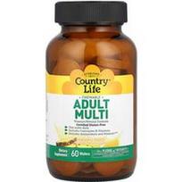Country Life, Kramtomos suaugusiųjų multivitaminų grupės, ananasų ir apelsinų skonio, 60 vaflių