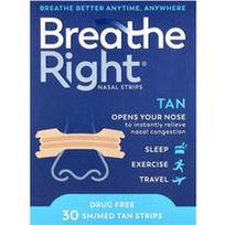 Breathe Right, Nosies juostelės, mažos/vidutinės, 30 įdegio juostelių