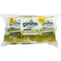 gimMe, Kepintų jūros dumblių užkandžiai, ypač tyras alyvuogių aliejus, 6 padėklai. 0,17 uncijos (5 g) kiekvienas