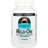 Source Naturals, Mega-One™, didelio stiprumo multivitaminas su mineralais, 180 tablečių