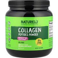 NATURELO, Kolageno peptidų milteliai, be skonio, 1 svaras (16 uncijų)