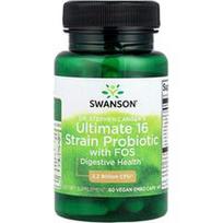 Swanson Vitamins, Dr. Stephen Langer's Ultimate 16 padermių probiotikas su FOS, 60 veganiškų EMBO dangtelių® AP