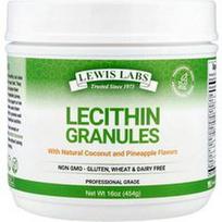 Lewis Labs, Lecitino granulės, natūralus kokosas ir ananasai, 16 uncijų (454 g)
