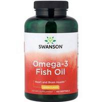 Swanson Vitamins, Omega-3 žuvų taukai, citrina, 150 minkštųjų gelių