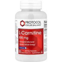 Protocol for Life Balance, L-karnitinas, 500 mg, 60 vegetariškų kapsulių