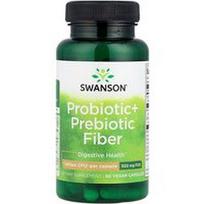 Swanson Vitamins, Probiotikas + prebiotinis pluoštas, 60 veganiškų kapsulių