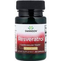 Swanson Vitamins, Resveratrolis, 50 mg, 30 kapsulių