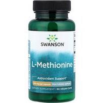 Swanson Vitamins, L-metioninas, kurio sudėtyje yra AjiPure®, 500 mg, 60 veganiškų kapsulių