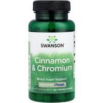 Swanson Vitamins, Cinamonas ir chromas, 60 veganiškų kapsulių