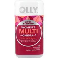OLLY, Moteriškas Multi + Omega-3, kasdienis multivitaminas, itin stiprus, 60 minkštųjų gelių