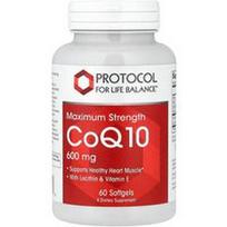 Protocol for Life Balance, CoQ10, maksimalus stiprumas, 60 minkštųjų gelių